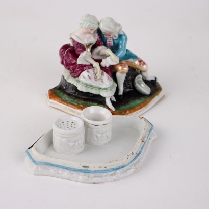 Inkwell in Old Paris Porcelain