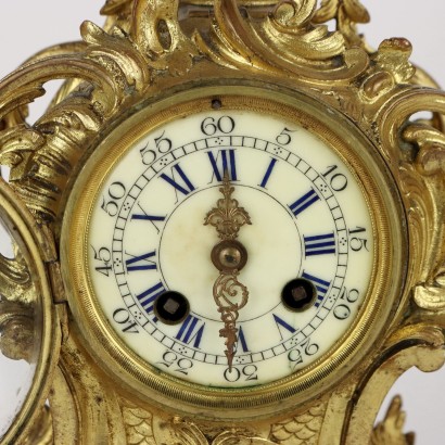 Triptych Gilt Bronze Clock in