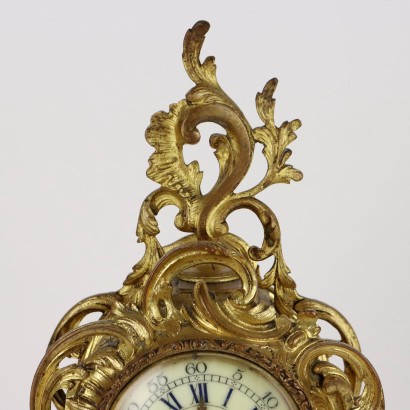 Trittico Orologio in Bronzo Dorato in