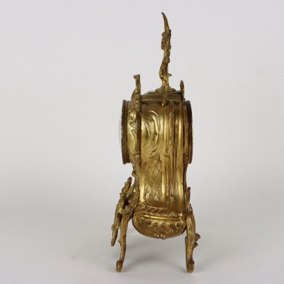 Triptych Gilt Bronze Clock in