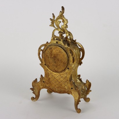 Triptych Gilt Bronze Clock in