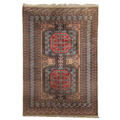 Tapis Ancien Cachemire Pakistan Coton Laine Noeud Fin Fait Main