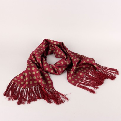 Second Hand Scarf Giorgio Armani Genuine Silk Burgundy Pods