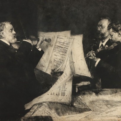 Etching by Ferdinand Schmutzer,The Joachim Quartet,Ferdinand Schmutzer,Ferdinand Schmutzer,Ferdinand Schmutzer,Ferdinand Schmutzer,Ferdinand Schmutzer