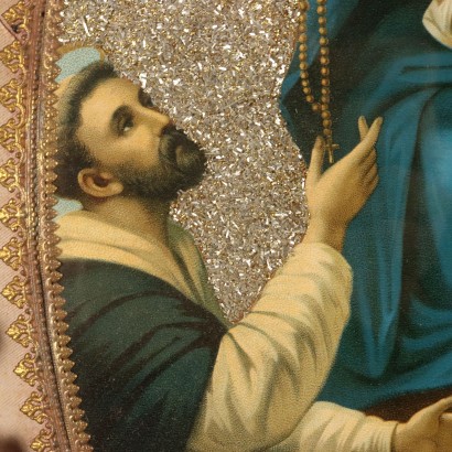 Cromolitografia Madonna del Rosario