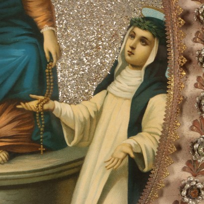 Cromolitografia Madonna del Rosario