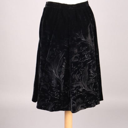 Vintage Black Velvet Skirt