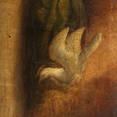 ANNOUNCIATION" PAINTING ON A TABLE, Painting on a panel of the Annunciation, 16th century