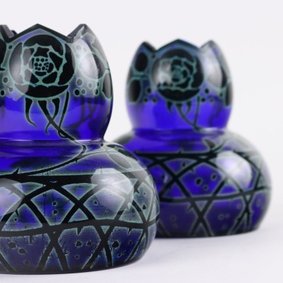 Pair of Glass Vases Attributable to