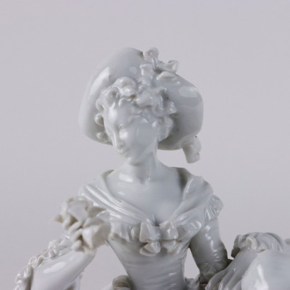 Sculptural Group in White Porcelain Ma