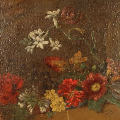 Still Life Painting with Mushrooms and Flowers,Still Life with Mushrooms and Flowers