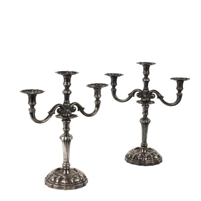 Coppia di Candelabri in Argento