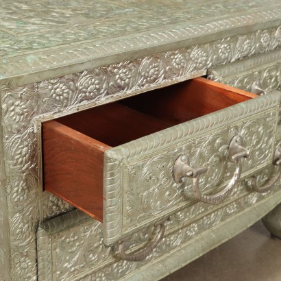 Cabinet Covered in Silver Metal, Cabinets Covered in Silver Metal