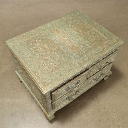 Cabinet Covered in Silver Metal, Cabinets Covered in Silver Metal