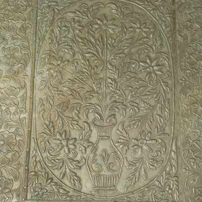 Cabinet Covered in Silver Metal, Cabinets Covered in Silver Metal