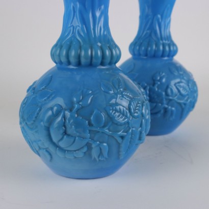 Paire de vases en verre de lait