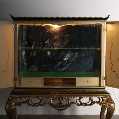 LACQUERED CONSOLE, Chinoiserie Style Bar Cabinet