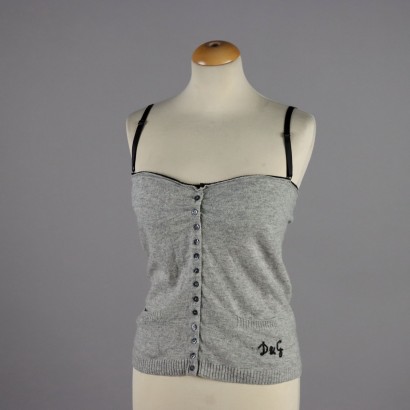 Top Gris D&G Second Hand en Laine Poches Taille M/L