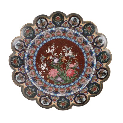 Grande Assiette Ancienne Cloisonné Japon Ère Meiji