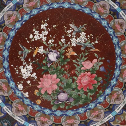 Large Cloisonné Po Enamel Plate