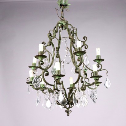 Painted Wrought Iron Chandelier