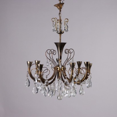 Lustre, Lustre en Laiton et Cristal