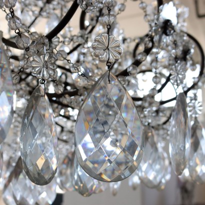 Lustre avec pampilles en cristal diam%2, Grand Lustre en Cristal