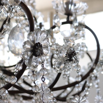 Lustre avec pampilles en cristal diam%2, Grand Lustre en Cristal