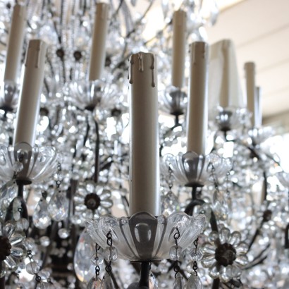 Lustre avec pampilles en cristal diam%2, Grand Lustre en Cristal