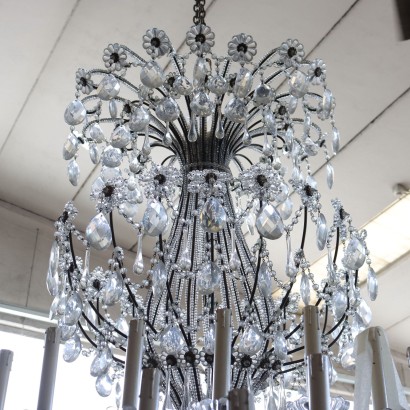 Lustre avec pampilles en cristal diam%2, Grand Lustre en Cristal