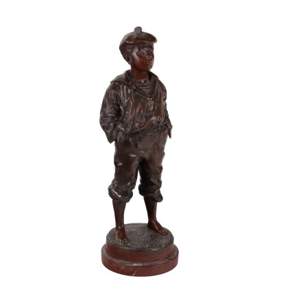 Antique Bronze Sculpture Whistling Boy Vlaclav Szczeblewski