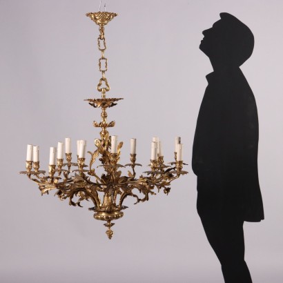 Lustre de style rococo en bronze