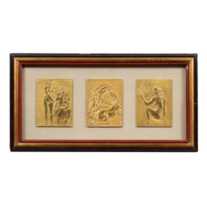 Triptychon mit Flachreliefs von Francesco Me,Triptychon mit Flachreliefs aus Bronze,Francesco Messina,Francesco Messina,Francesco Messina,Francesco Messina,Francesco Messina