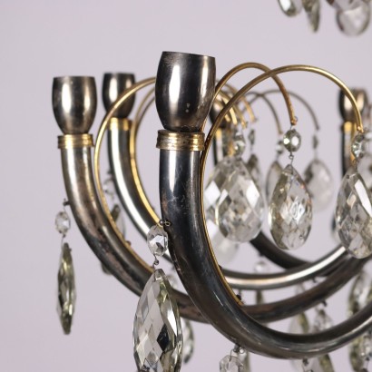 Lustre en laiton et cristal