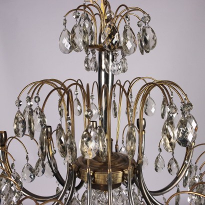 Lustre en laiton et cristal