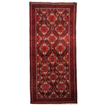 Tapis Ancien Asiatique en Coton Laine Noeud Gros 280 x 130 cm