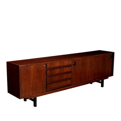 Buffet Bas Vintage Plaqué en Bois Exotique Années 1960