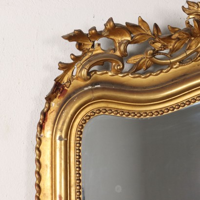 Miroir éclectique en bois doré