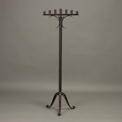 Menorah Ancien en Style Néo-Renaissance Fer Italie XXe Siècle