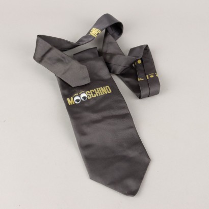 Second Hand Moschino Tie Grey Silk Italy