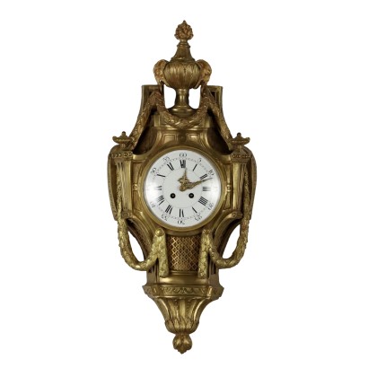 Orologio a Pendolo da Parete in Bronzo Dorato