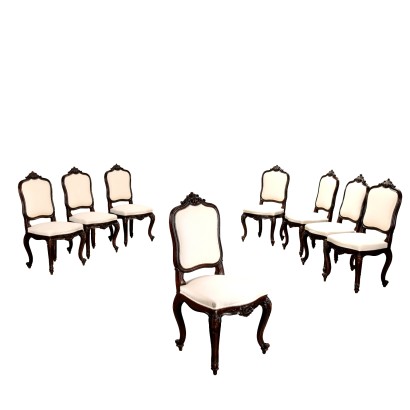 Gruppe von acht Stühlen im Barockstil
