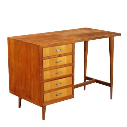 Bureau Vintage Plaqué en Acajou Italie des Années 1950