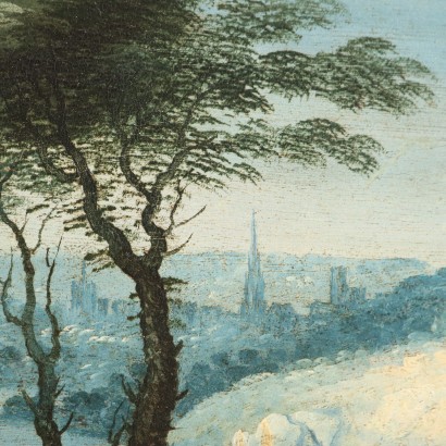 Malerei Flämische Landschaft mit Figuren, Landschaft mit Figuren