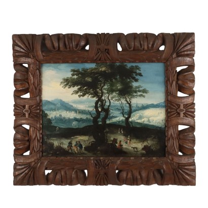 Painting Flemish Landscape with Figures, Landscape with figures