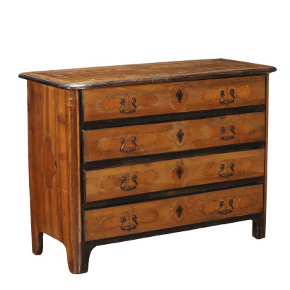 Antique Baroque Chest of Drawers Walnut 4 Drawers XVIII Century