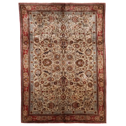 Tapis Ancien Asiatique en Soie Noeud Extra-Fin 312 x 226 cm