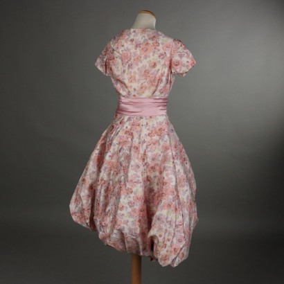 Vestido de seda vintage de los años 50