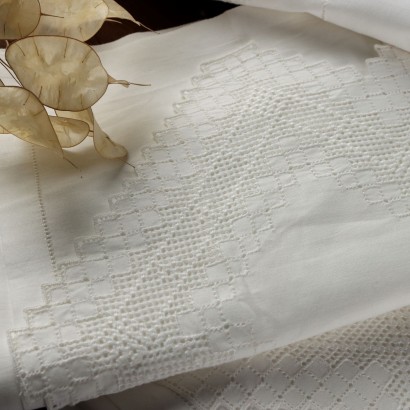 antiques, sheets, antique sheets, ancient sheets, ancient Italian sheets, antique sheets, neoclassical sheets, 19th century sheets, double sheet with 2 pillowcases