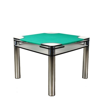 Table Vintage Zanotta Poker Métal Chromé des Annés 1970